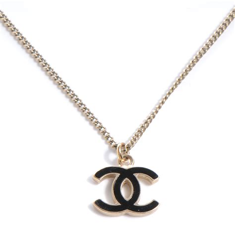 chanel black diamond necklace|chanel enamel cc necklace black.